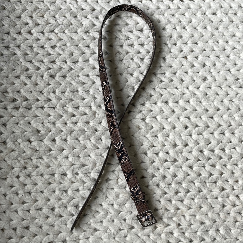 Brown snakeskin belt